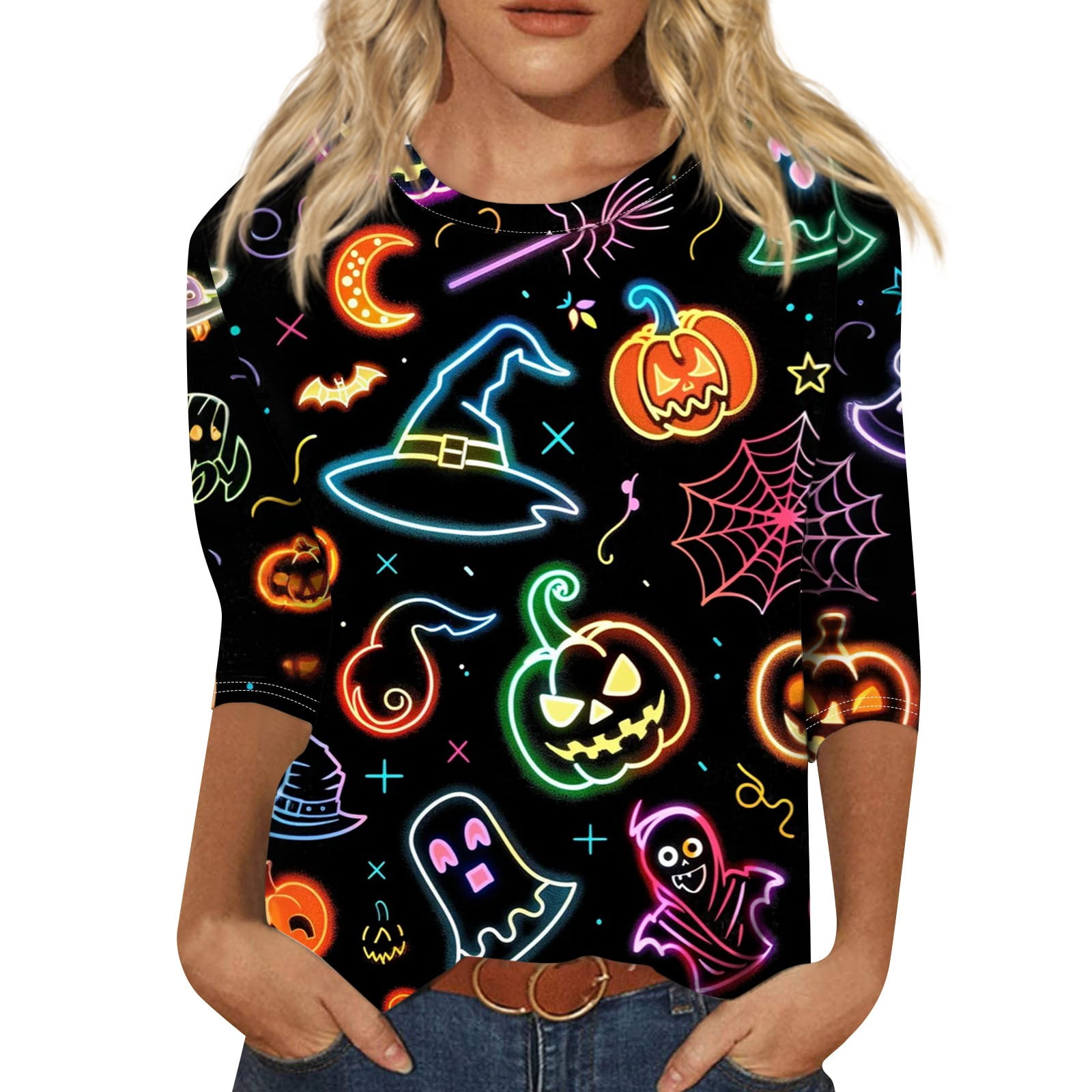 Crazy Halloween Lady Women T-Shirt