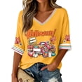 thumbnail image 1 of DORKASM Halloween Women's Shirts V Neck Short Sleeve Funny Print Pumpkin Spooky Clothes 2026 Ghost Witch Cute Shirt Floral Spider Funny T Shirt Ginger 2XL, 1 of 5