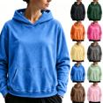 thumbnail image 1 of DORKASM Hoodie Women Long Sleeve Crew Neck Solid Color Hoodies Oversize Trendy Fall Winter Sweatshirts 2026 Acid Wash Fashion Pullover with Pockets Royal Blue L, 1 of 4
