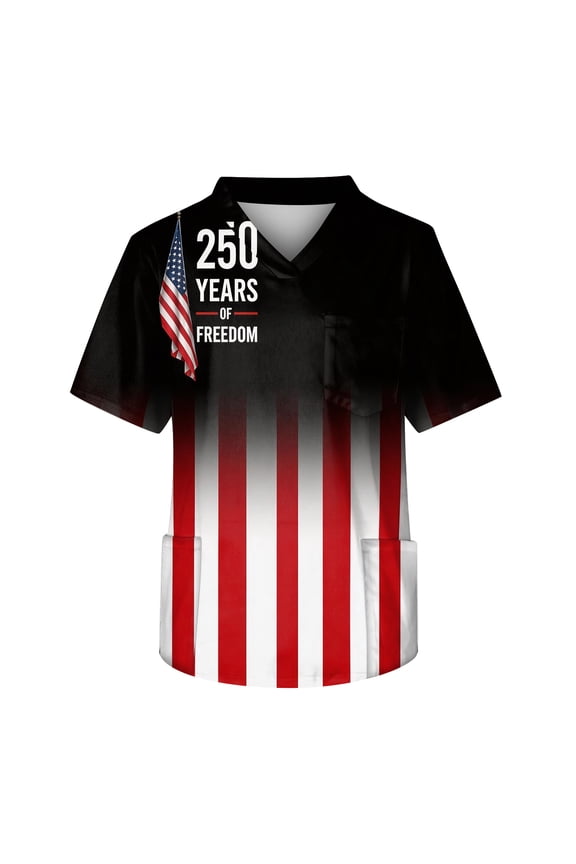 Independence Day Freedom Shirts Tops for Men Short Sleeve Red White Blue American Birthday Shirts V Neck Freedom T Shirts Patriotic Comfy T-Shirts with Pocket Black 5XL