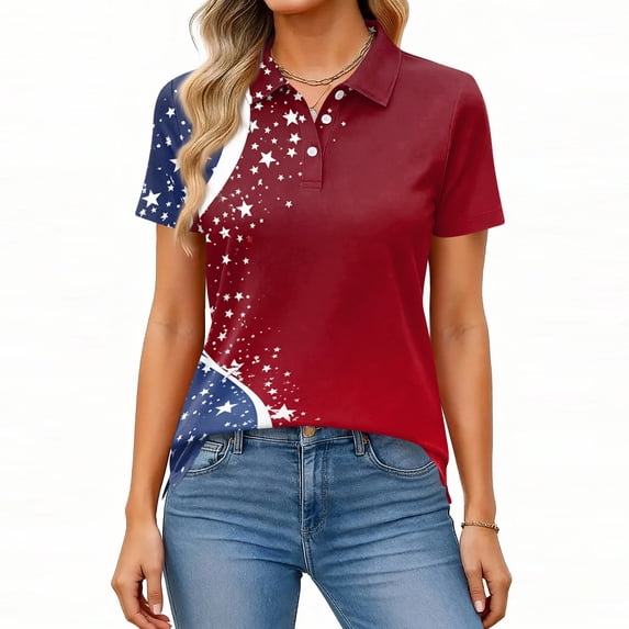 DORKASM Independence Day Freedom Tops Short Sleeve Causal Usa Flag ...