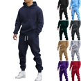 thumbnail image 1 of DORKASM Jogging Suits for Men Activewear Work Out Hoodie and Sweatpants Set Casual Big and Tall Baggy Jumpsuit Navy 4XL, 1 of 8
