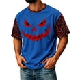 thumbnail image 1 of DORKASM Men Halloween Shirts Short Sleeve Ghost Graphic Comfy T Shirt Round Neck Spooky Skeleton 2026 T-Shirt Funny Print Fall Winter Lounge Blouse Blue 2XL, 1 of 7