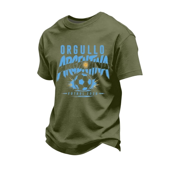 DORKASM Men Soccer Jersey Crew Neck Beach Vocation T Shirt Short Sleeve Baggy Summer Shirt Usa Netherlands Scotland Switzerland Canada Army Green M