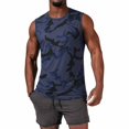 thumbnail image 1 of DORKASM Men's Camo Print Sleeveless Workout Tank Top Quick Dry Gym Muscle Shirt Athletic Tee Dark Blue 3XL, 1 of 4