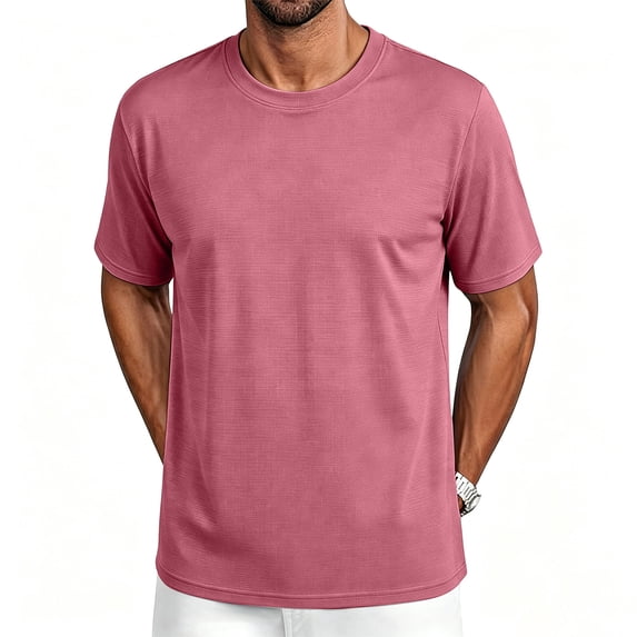 DORKASM Men's Short Sleeve Dry Fit Shirts Workout Gym Mesh Shirt Athletic Running Lightweight Performance Tshirt Watermelon Red 3XL