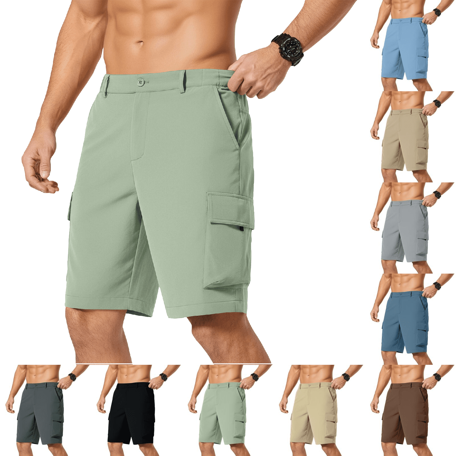 DORKASM Mens Cargo Shorts Loose Fit Casual Golf Shorts Vocation ...