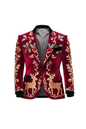 Mens Christmas Blazer Long Sleeve Classic Holiday Pattern Jacket Lapel Snowflake Print Coats Fall Winter Trendy Festive Holiday Print Jackets Red L