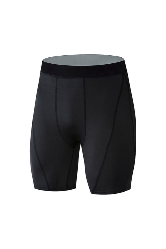 Mens Compression Shorts Quick Dry Sports Tights Elastic Breathable Base Layer Shorts for Running, Workout, Training Black M