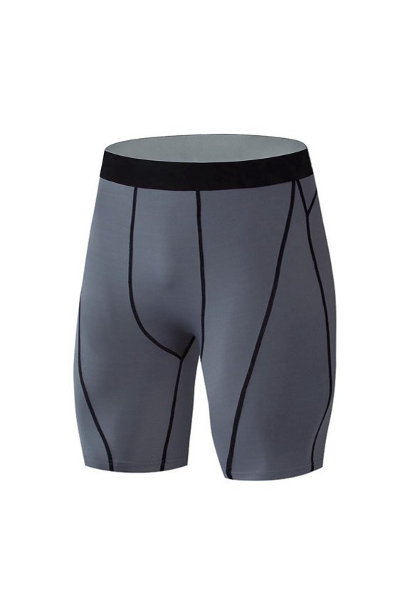 Mens Compression Shorts Quick Dry Sports Tights Elastic Breathable Base Layer Shorts for Running, Workout, Training Gray XL