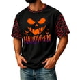 thumbnail image 1 of DORKASM Mens Halloween Shirts Short Sleeve Pumpkin Trendy Tshirt Round Neck Skeleton Funny Print 2026 T Shirt Spooky Vacation Loose Tops Black 2XL, 1 of 7