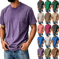 thumbnail image 1 of DORKASM Mens T Shirts Crew Neck Lightweight Fashion Shirts Short Sleeves Workout Casual T-Shirt Summer Comfortable Tops Purple M, 1 of 9