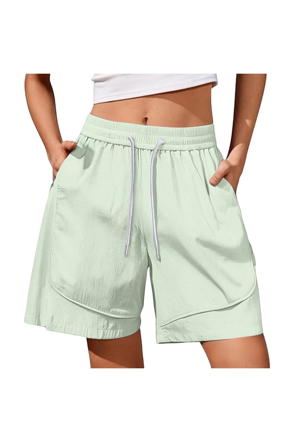 Running Shorts for Women with Pockets 7 Inch Inseam Quick Dry Workout Athletic Gym Basketball Hiking Summer Womens Shorts Mint Green L