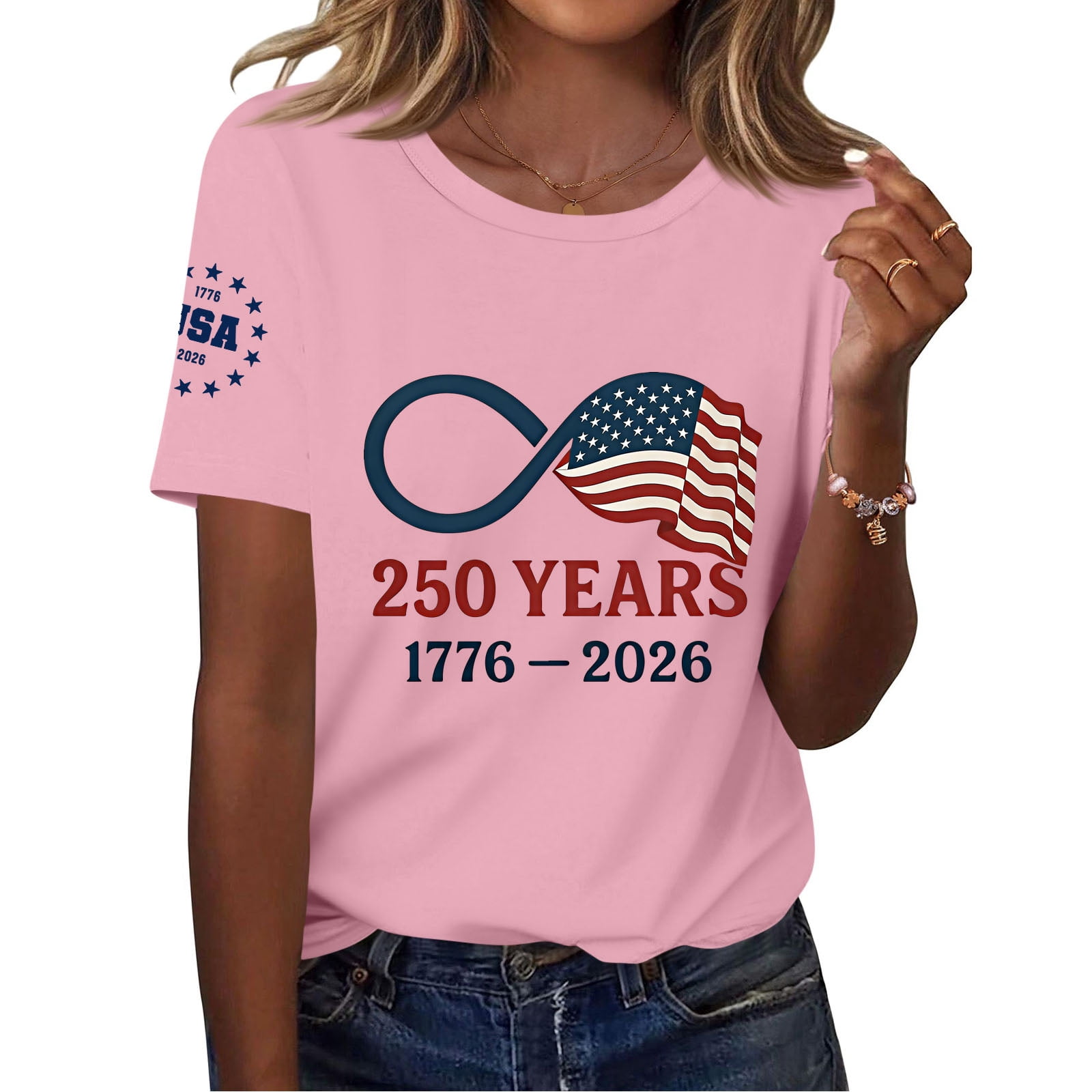 DORKASM U.s. 250th Anniversary Tops Short Sleeve Vintage American Flag ...