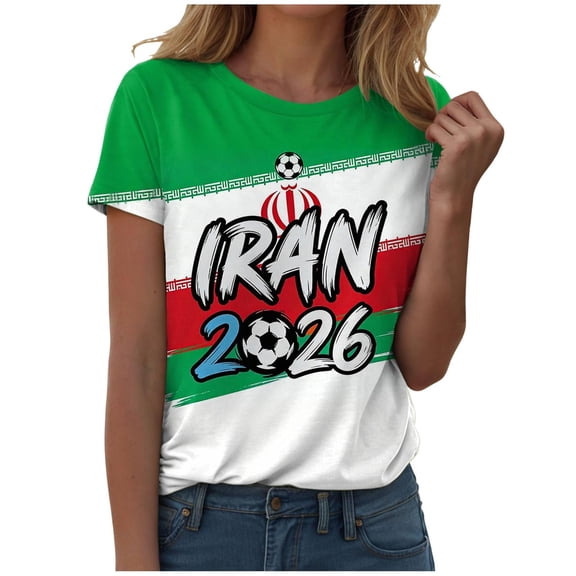 DORKASM Usa Soccer Jersey for Women Crew Neck Soccer Ball Graphic Summer T Shirt Short Sleeve Fashion Football 2026 Shirt Spain Brazil Argentina France Germany Portugal Dark Green L