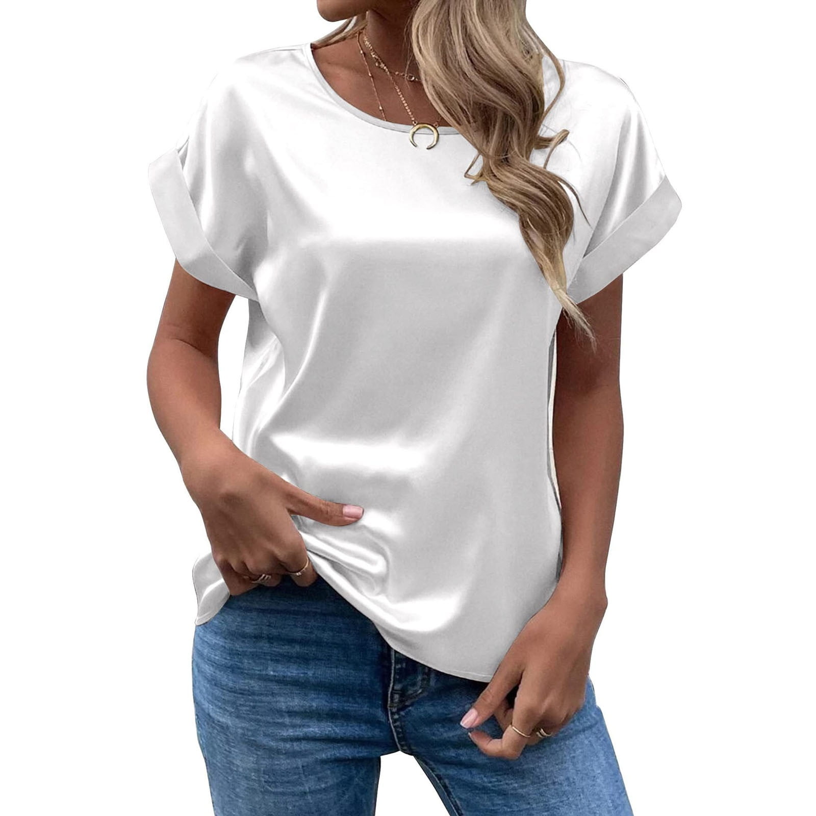 Dressy white blouses short sleeve hotsell