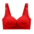 thumbnail image 1 of DORKASM Women’s Wireless Bras for Women No Underwire Minimizer Seamless Full Coverage T Shirt Bra Red 34E, 1 of 3