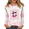 thumbnail image 1 of DORKASM Womens Breast Cancer Shirts Long Sleeve Breast Cancer Awareness Shirts Crew Neck Cancer Survivor Trendy Gifts Shirt Hope Love Wings Lounge Tshirt Light pink S, 1 of 4