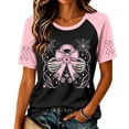 thumbnail image 1 of DORKASM Womens Breast Cancer Shirts Short Sleeve Gifts Tee Crew Neck Hope Love Wings Trendy Breast Cancer Awareness Shirt Cancer Survivor Fashion Tops Watermelon Red XL, 1 of 6