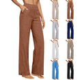 thumbnail image 1 of DORKASM Womens Linen Pants Straight Leg Causal Loose Fit Trousers High Waist Comfy Lounge 2026 Pants Vocation Trendy with Pockets Brown M, 1 of 6