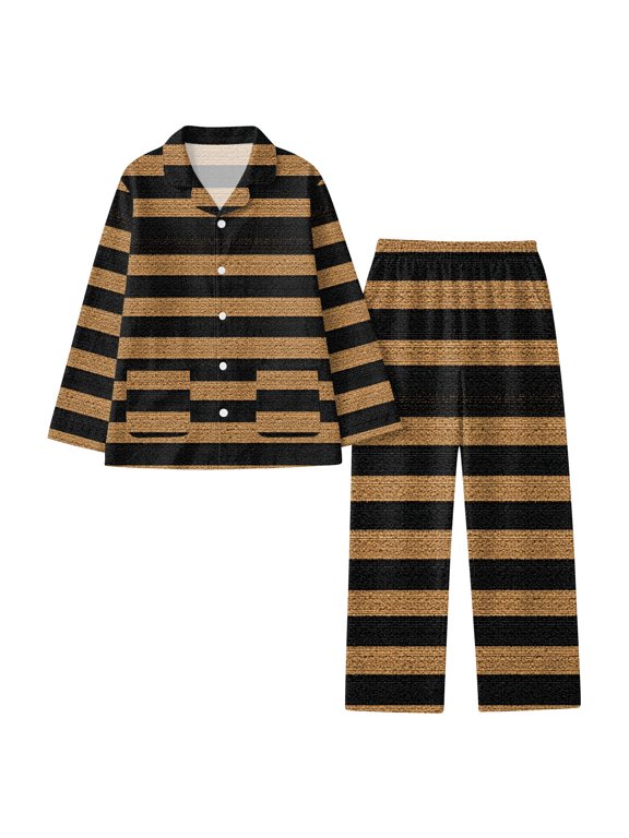 rint Women’s 2 Piece Pajama Set Long Sleeve Button Down Sleepwear Soft Pjs Lounge Nightwear Set Black M