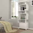 thumbnail image 1 of DORPEK, 6-Tier S-Shaped Bookshelf, 64" Storage Display Unit, Free Standing Open Shelf Bookcase, Balance Bookcase White, Modern Shelving Unit, 1 Package, 1 of 9