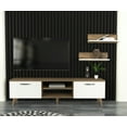 thumbnail image 1 of DORPEK, Tv Stand for TVs up to 65", Media Stand with Large Tabletop, Entertainment Center with 2 Storage Cabinet,Entertainment Unit with Plastic Legs, Leiston Tv Sta, 1 of 8