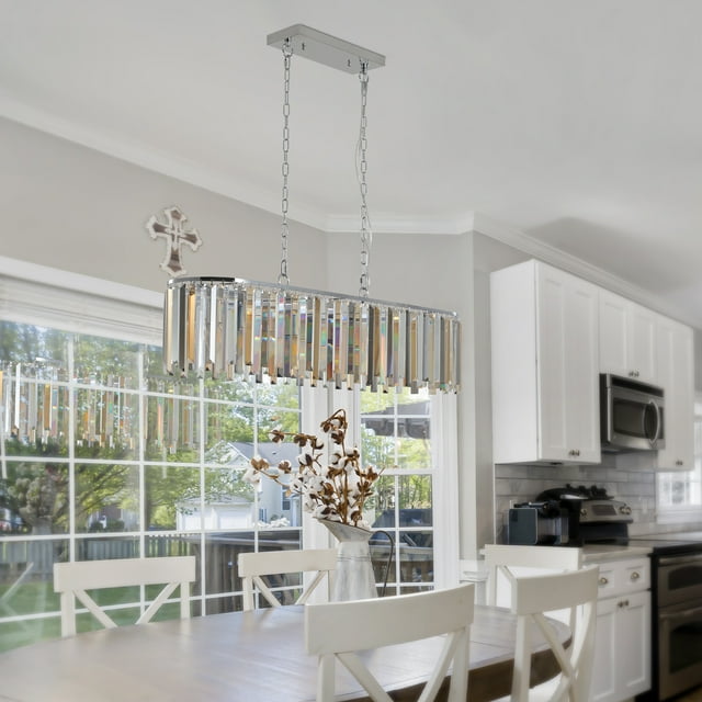 DORROM 8 - Light Modern Oval Crystal Ceiling Chandelier