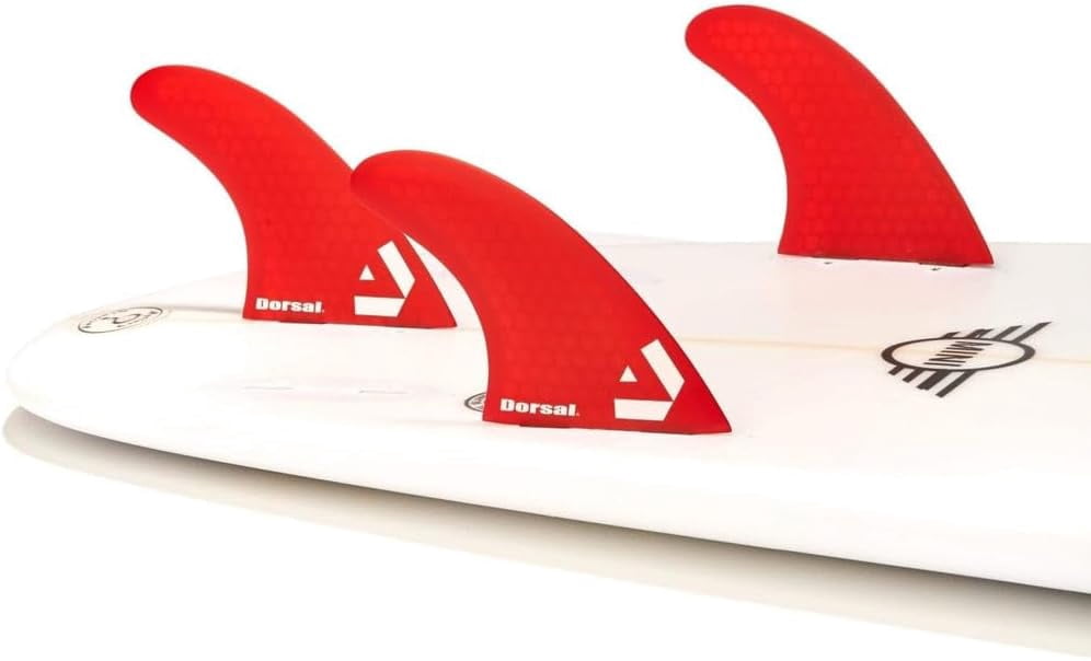 DORSAL Surfboard Fins Thruster 3-Pack - Medium Fiberglass Honeycomb Hexcore, FCS/Futures Compatible 2 thumbnail image