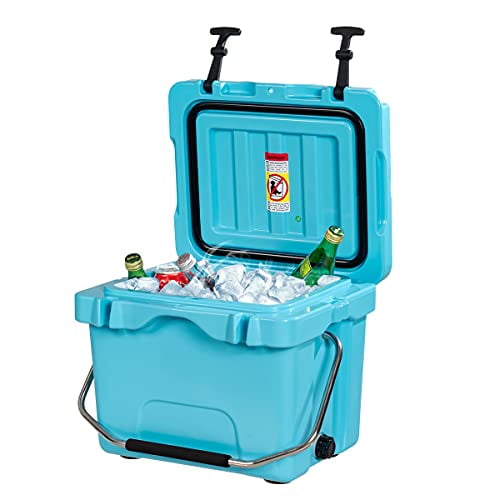 DORTALA 16 Quart Heavy Duty Cooler With Cup Holders & Drain - 3-5 Day Ice Retention, Portable
