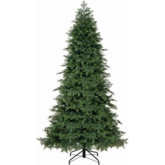 DORTALA 7.5 FT Christmas Tree Green, Hinged Artificial Full Xmas Tree with 1019 PVC & PE Branch Tips, Foldable Metal Stand, Unlit Decor Tree for Home Office Party