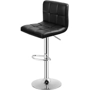DORTALA Adjustable Bar Stool, PU Leather Swivel Barstool with Back, Footrest, Modern Armless Counter Height Bar Chair for Kitchen Island, Bistro Pub Counter Living Room Cafe