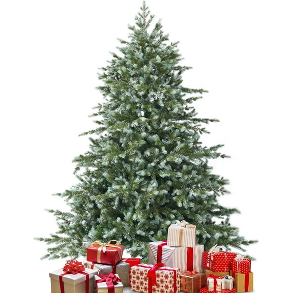 DORTALA Artificial Christmas Tree, 6FT Evergreen Xmas Tree with 892 Branch Tips, Foldable Metal Stand, Green