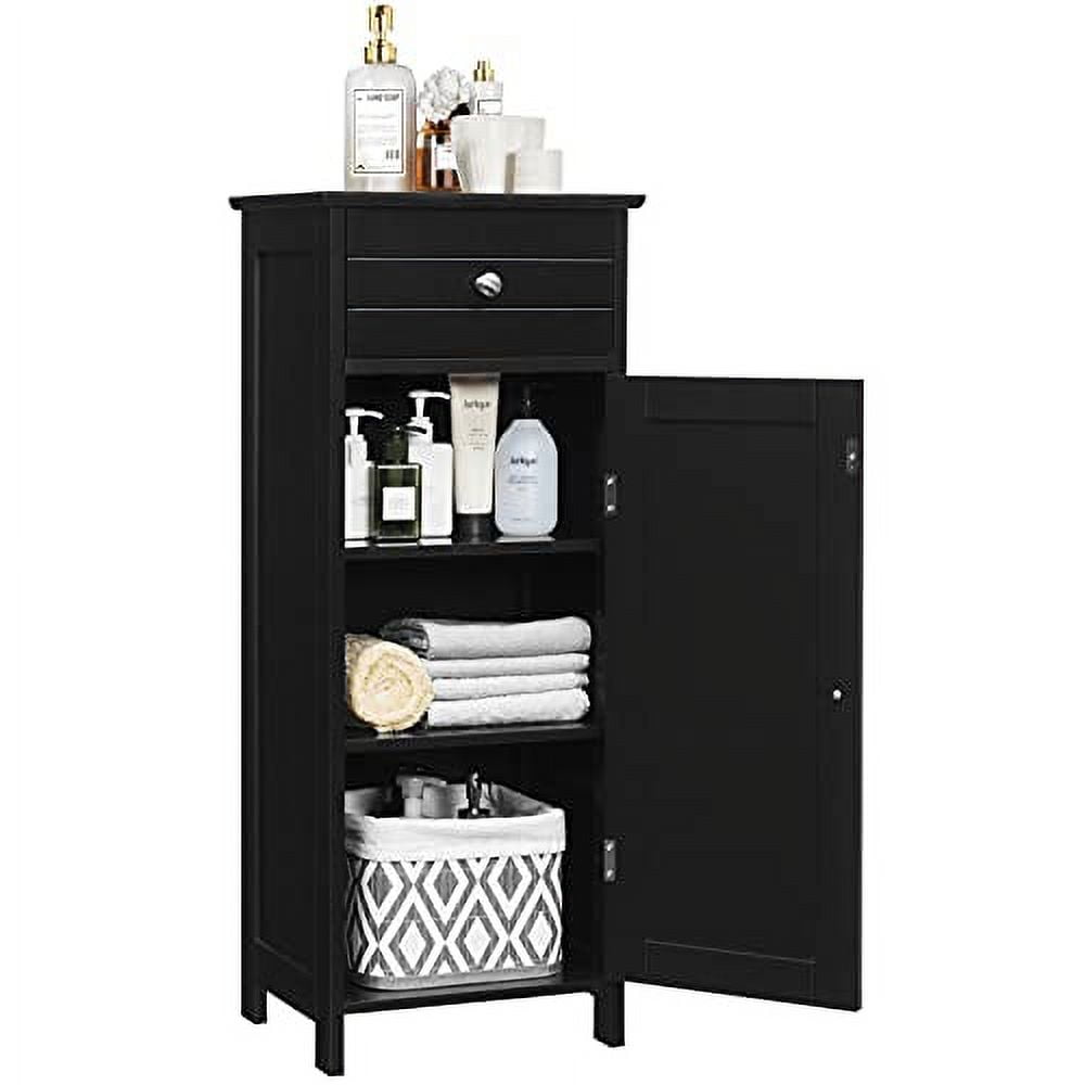DORTALA Bathroom Floor Cabinet, Free-Standing Wooden Floor Storage ...