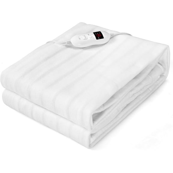 DORTALA Heated Mattress Pad Full, Electric Mattress Pad Bed Warmer with 8 Heat Settings & 10H Timer, Overheat Protection, Machine Washable, White