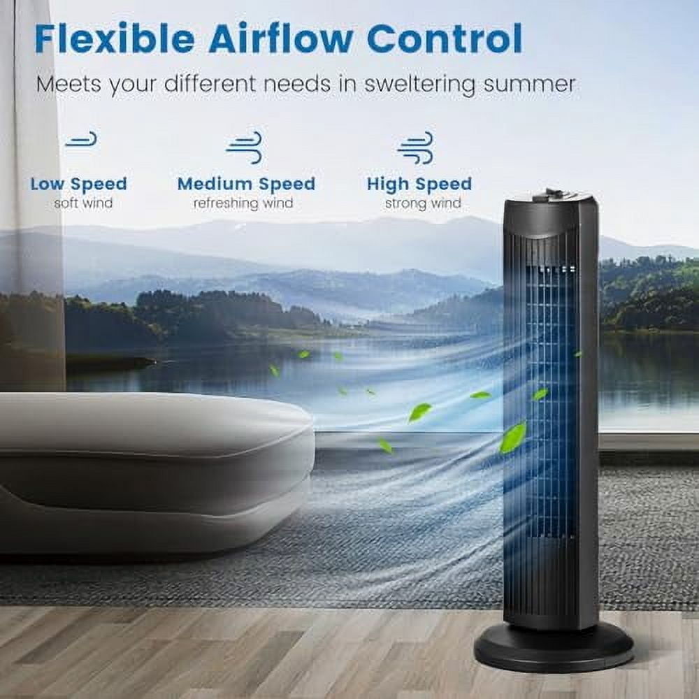 DORTALA Tower Fan, 28-Inch Oscillating Tower Fan, Quiet Cooling Whole ...