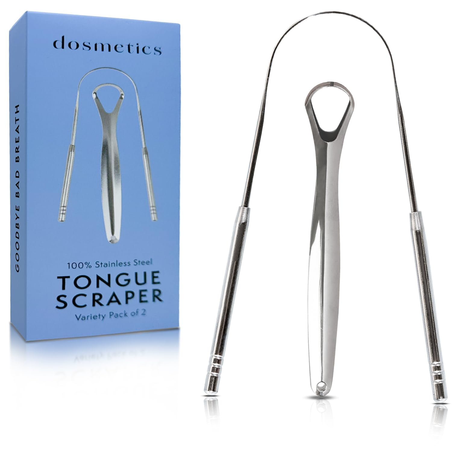 DOSMETICS Tongue Scraper Variety Pack 100 Medical Grade Stainless