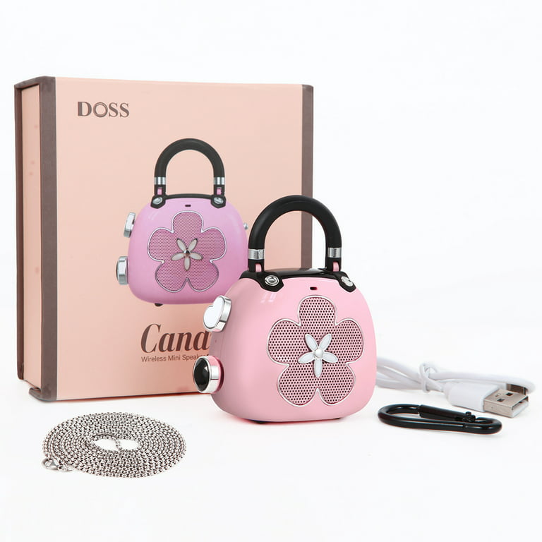 DOSS Candy Cute Bluetooth Speaker, Mini Portable Speaker with Mighty Sound,  Retro Stylish Design, Adorable Speaker for Room, Desk Decoration, Ideal