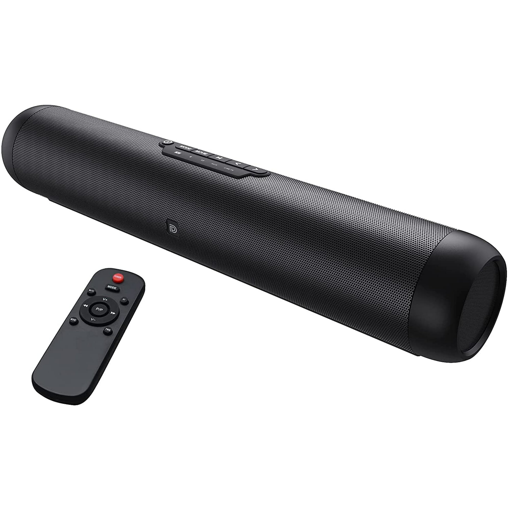 DOSS Sound Bar for TV with Dual Subwoofers, HD 3D Stereo Speaker and Midrange Drivers, Wired & Wireless Bluetooth 5.0, Three Sound Modes, Muti-Connections, Remote Control, Speaker for TV