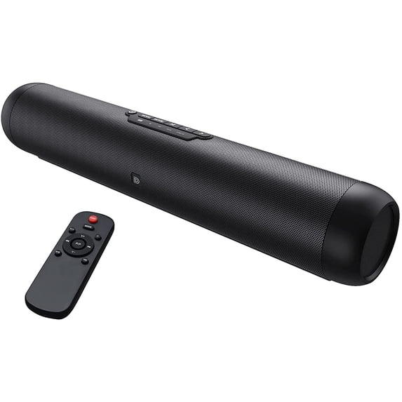 DOSS Sound Bar for TV with Dual Subwoofers, HD 3D Stereo Speaker and Midrange Drivers, Wired & Wireless Bluetooth 5.0, Three Sound Modes, Muti-Connections, Remote Control, Speaker for TV