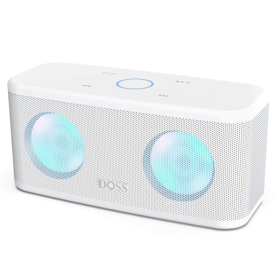 DOSS SoundBox Plus Portable Bluetooth Speaker with HD Sound and Deep Bass - White