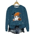 thumbnail image 1 of DOSUKRAI Halloween Graphic Sweatshirts for Women 2025 Trendy Cute Ghost Print Long Sleeve Sweatshirt Crewneck Spooky Season Sweaters Navy,XL, 1 of 9