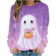 thumbnail image 1 of DOSUKRAI Women's Halloween Sweatshirts Graphic Sweatshirts Long Sleeve Crew Neck Pullover Fall Lightweight Sweater Tops 2025 Multicolor,XL, 1 of 6