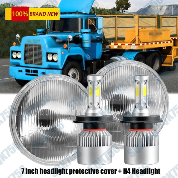 DOT 7''Inch Round LED Headlights Sealed Hi/Lo Beam with DRL For Mack R Series