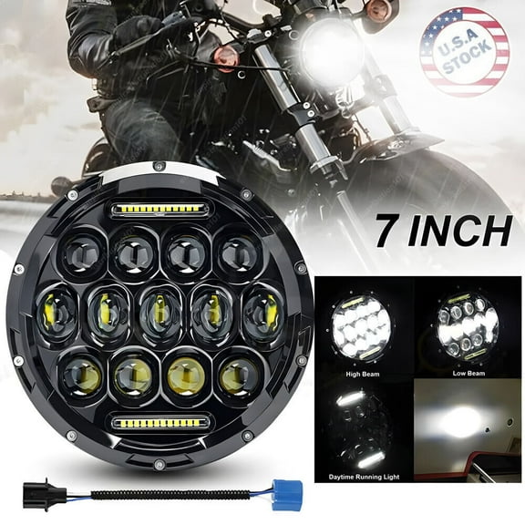 DOT 7" inch LED Hi/Low Beam Headlight DRL for Yamaha V Star 650 XVS650A Classic