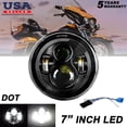 thumbnail image 1 of DOT 7" inch Motorcycle Round LED Headlight Lamp Projector For Harley Cafe Racer, 1 of 9