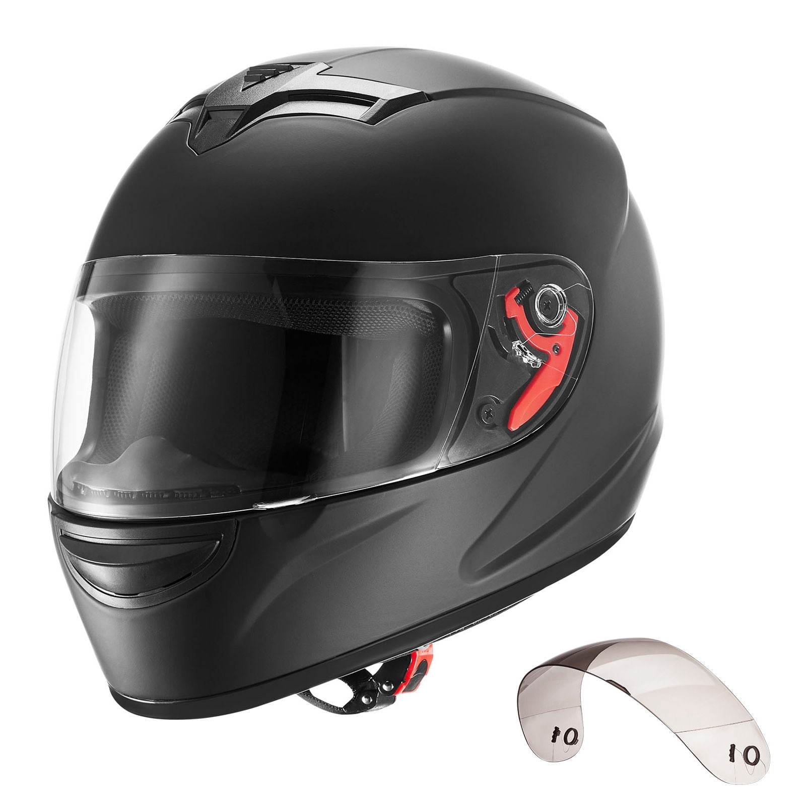 DOT Approved Full Face Motorcycle Helmet for Men&Women, Motocross Dirt Bike&Street Racing with Dual Visor&Removable Liner, Matte Black