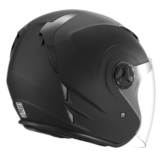 DOT Approved Matte Black L Motorcycle Helmet 3/4 Open Face with Clear Visor Detachable Liner for Men Women Adult Motocross Dirt Bike Racing Street