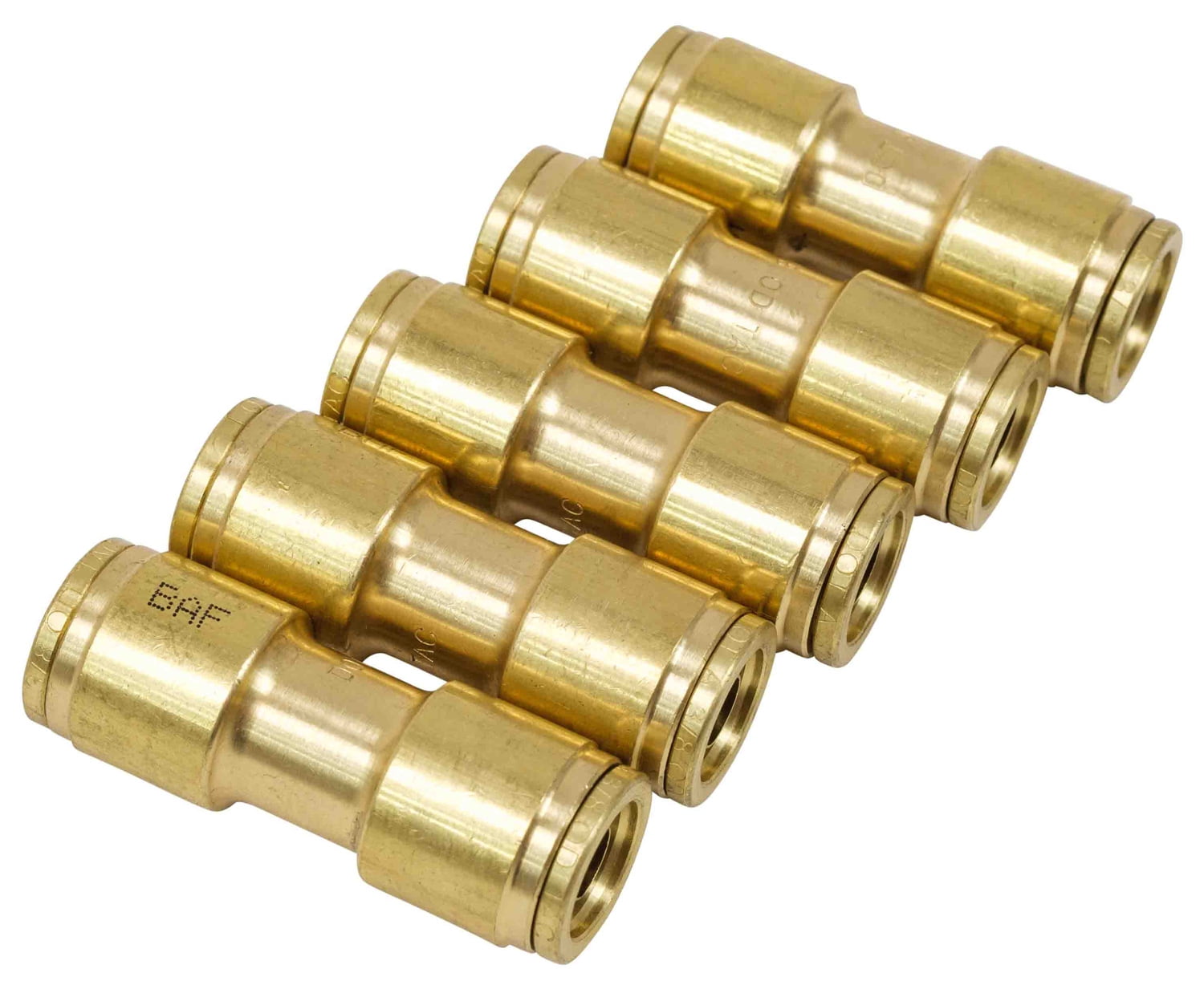 Legines Brass Compression Tube Fitting, Union, 1/4 OD x 1/4 OD