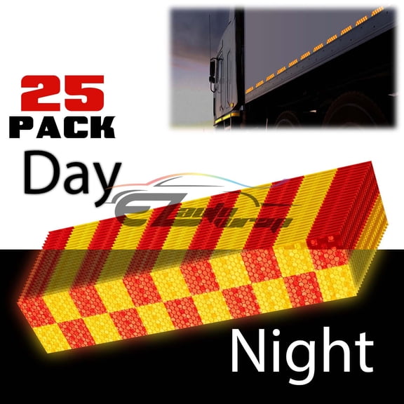 DOT-C2 Conspicuity Checker Reflective Tape Strip 1 Foot Safety Warning Trailer